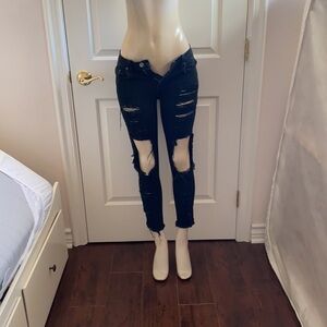 LF CARMAR BLACK SKINNY RIPPED JEANS SIZE 26